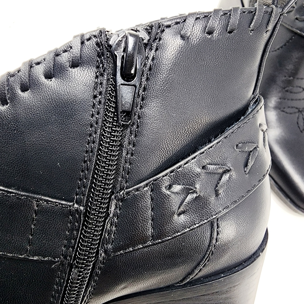 Frye & Co Palma Black Western Ankle Boots Women’s 6M - Picture 7 of 12